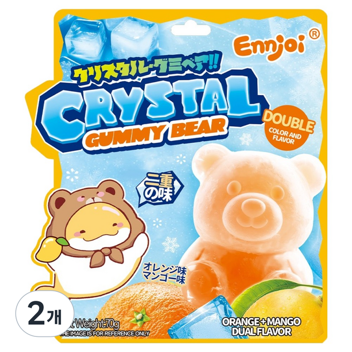 Ennjoi 크리스탈 구미베어 오렌지망고, 2개, 70g