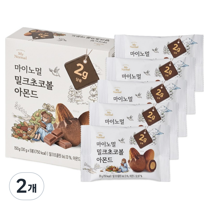 마이노멀 밀크초코볼 아몬드 5p, 150g, 2개