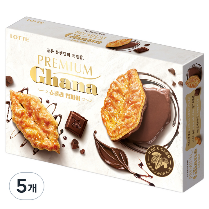 롯데웰푸드 립파이 초코, 132g, 5개