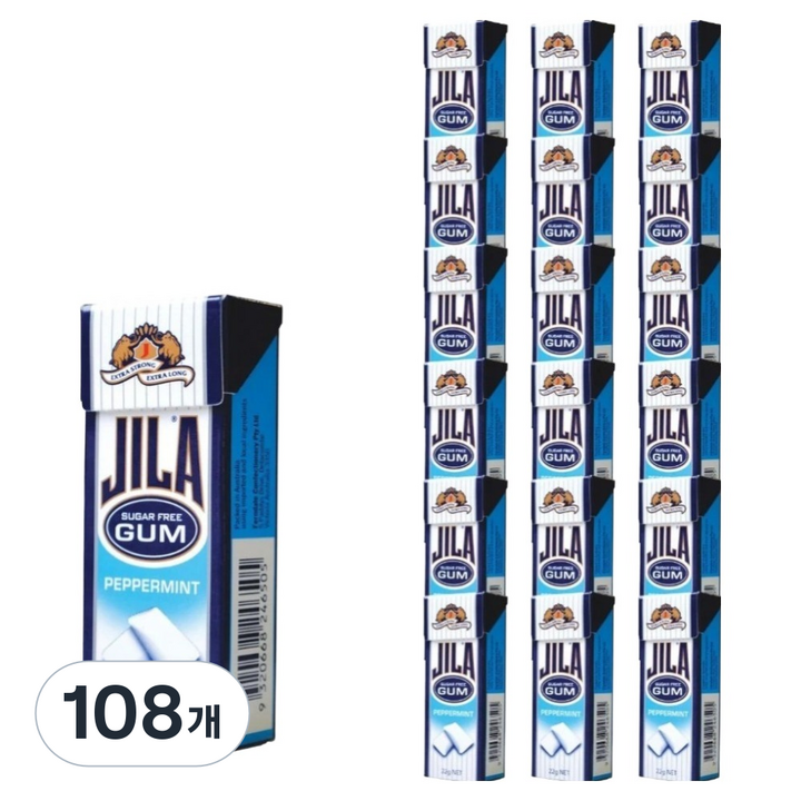 JILA 껌 페퍼민트향, 22g, 108개