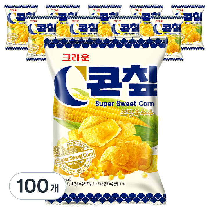 콘칲 초당옥수수 스낵, 40g, 100개