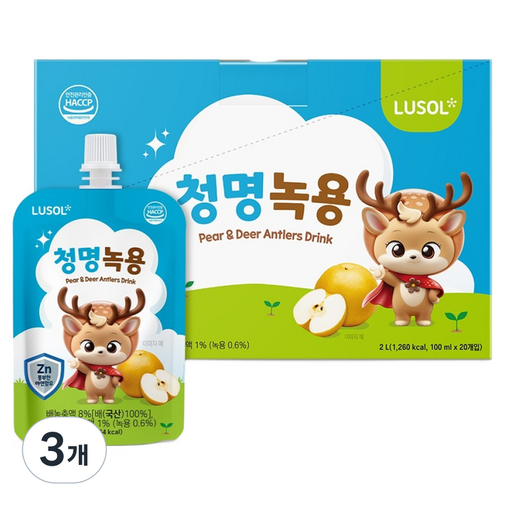 루솔 청명 녹용 20포, 2L, 3개