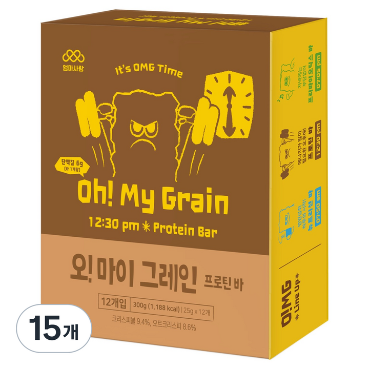 엄마사랑 오 마이 그레인 프로틴바, 300g, 15개