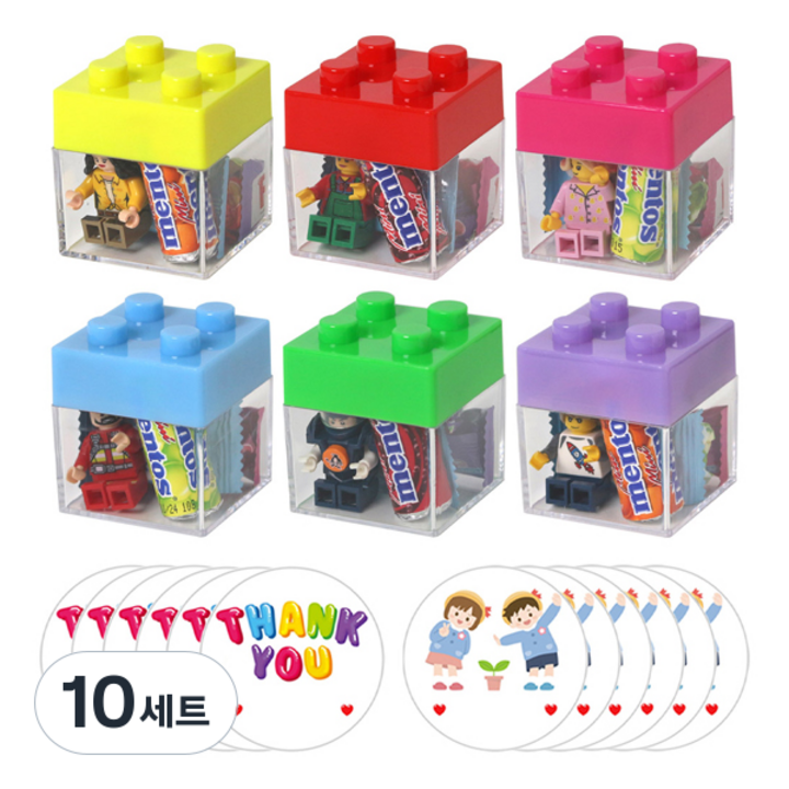 마이리틀펌킨 블럭 케이스 구디백 피규어 간식 선물세트 랜덤발송 6종 + 스티커 2종 x 6p 세트, 10세트