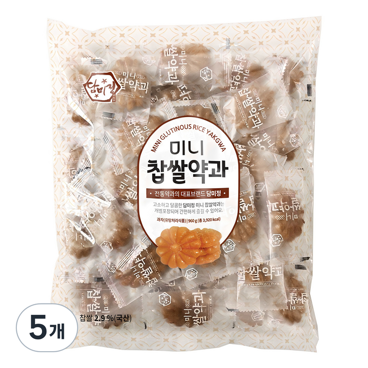 담미정 미니찹쌀약과, 960g, 5개