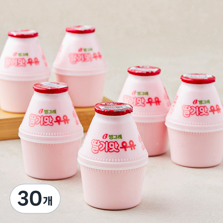빙그레 딸기맛우유, 240ml, 30개