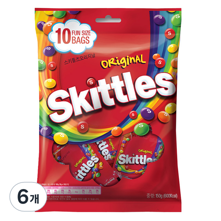 스키틀즈 오리지날, 150g, 6개