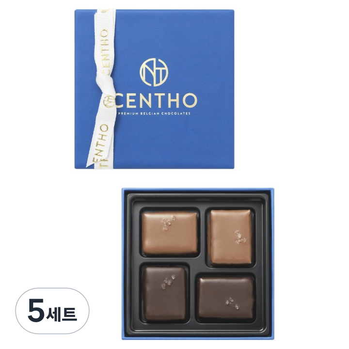CENTHO 솔티드 카라멜 프리미엄 초콜릿 2종 x 2p 세트, 5세트