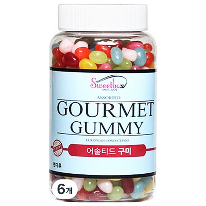 스위트박스 고메 혼합 젤리빈, 600g, 6개