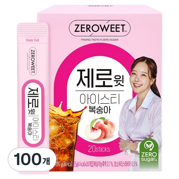 제로윗 아이스티 복숭아, 5g, 100개