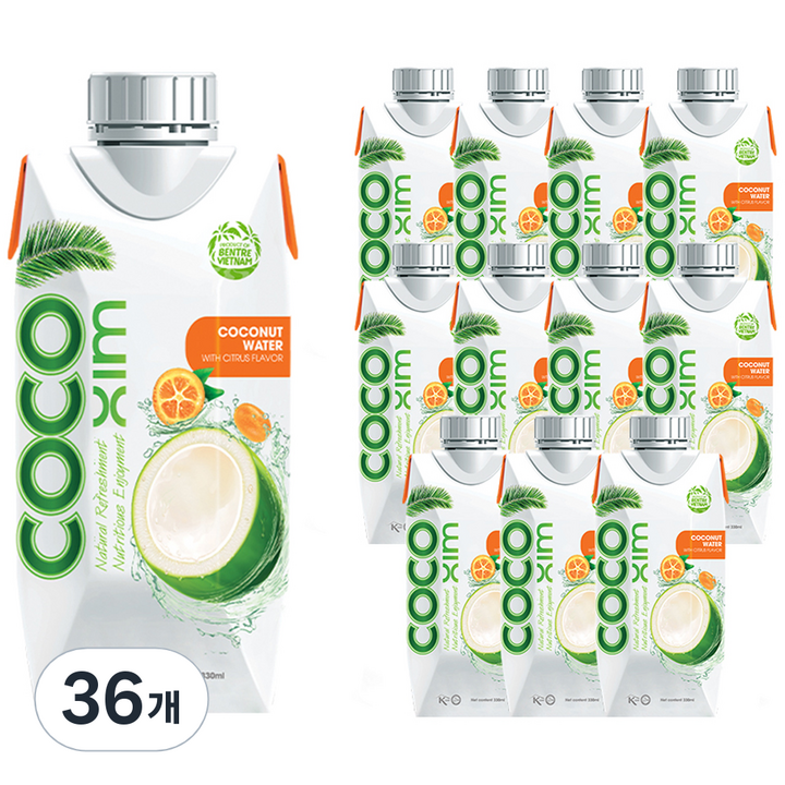 코코씸 코코넛 워터 시트러스, 330ml, 36개