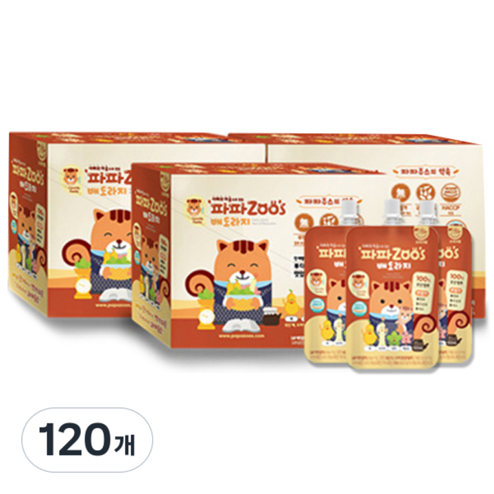 파파주스 배도라지 주스, 120개, 혼합맛(배/도라지), 100ml