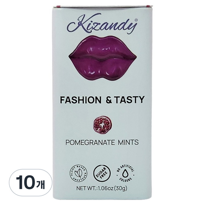 키잰디 슈가프리 민트 캔디 석류맛, 30g, 10개