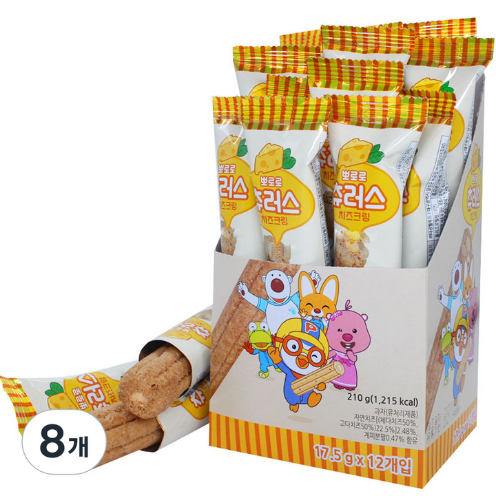 뽀로로 츄러스 치즈크림, 210g, 8개