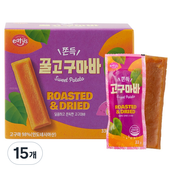 이더스 쫀득 꿀고구마바 15p, 330g, 15개