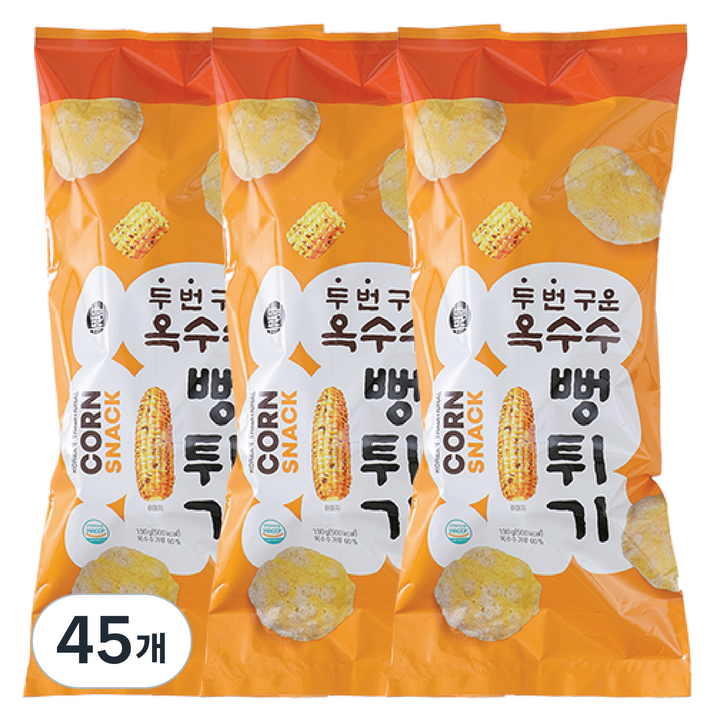 번영푸드 두번 구운 옥수수 뻥튀기, 45개, 130g