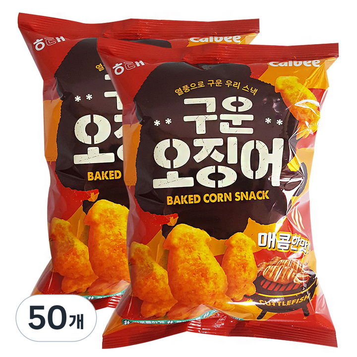 해태 구운오징어 (매콤한맛), 140g, 50개