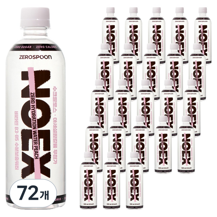 제로스푼 NOEX 제로 수분 워터 복숭아, 500ml, 72개