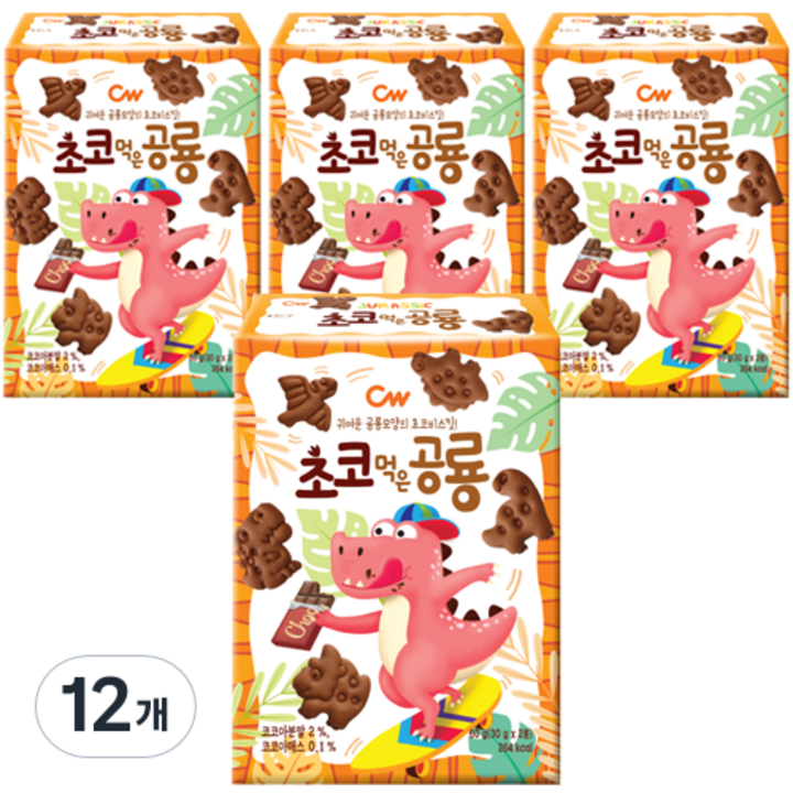 청우식품 초코먹은 공룡, 60g, 12개