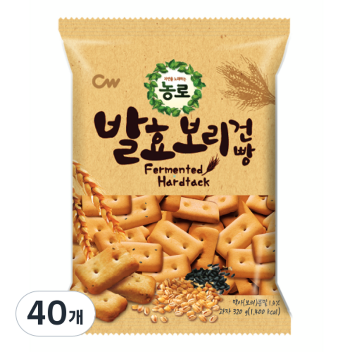 청우식품 발효 보리건빵, 320g, 40개
