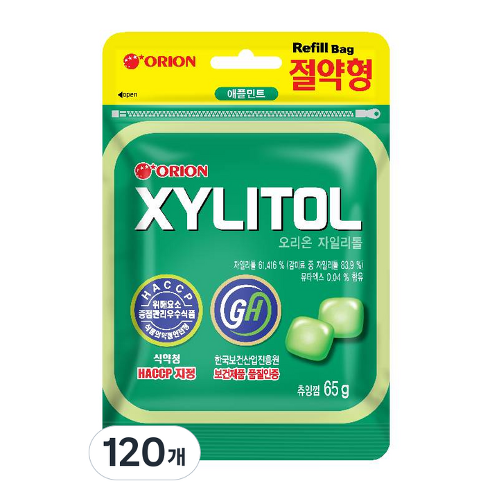 오리온 자일리톨 리필, 65g, 120개