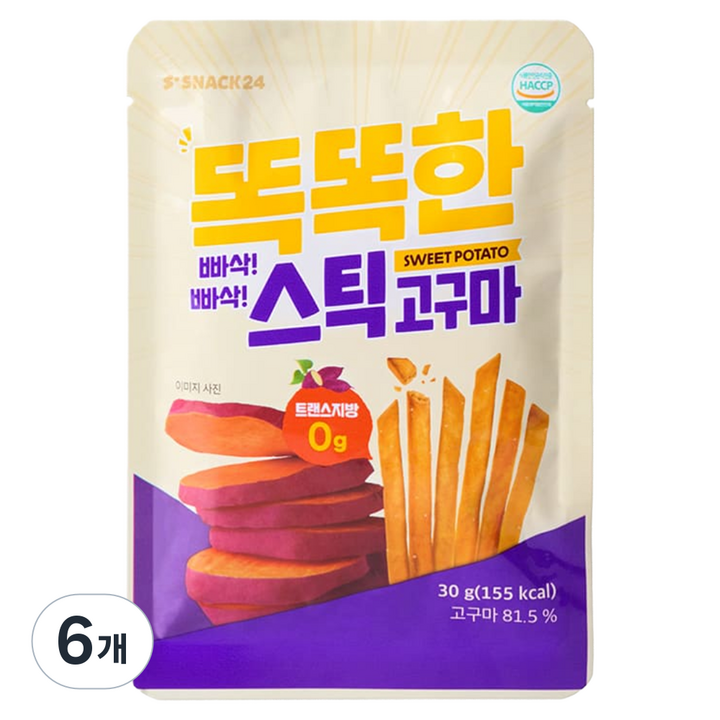 스낵24 똑똑한 고구마 스틱, 6개, 30g