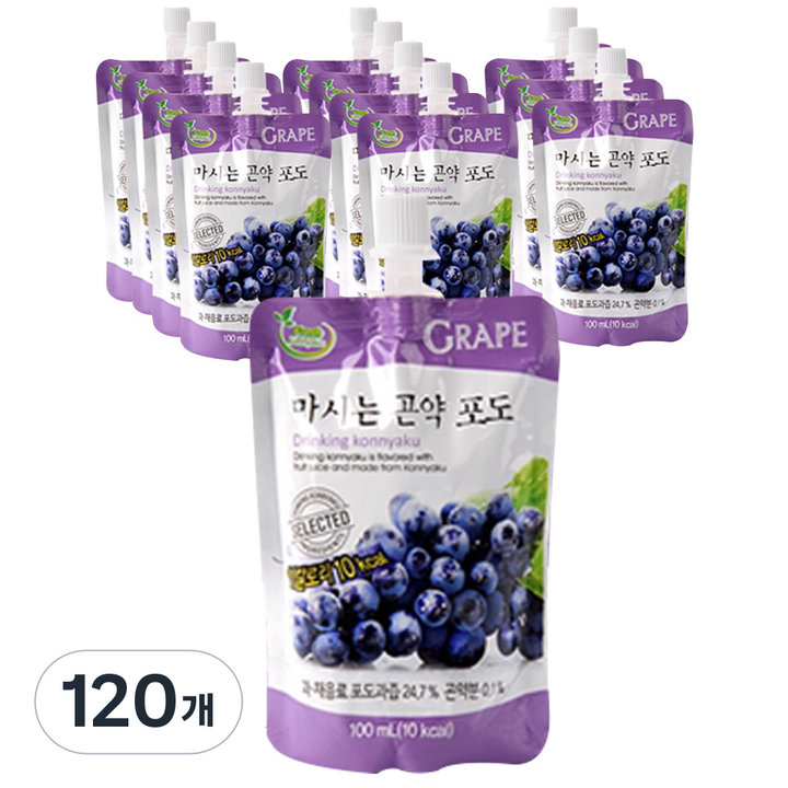 대신곤약 저칼로리 마시는 곤약 포도, 100ml, 120개