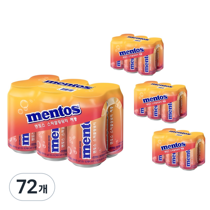멘토스 스파클링 워터 자몽, 355ml, 72개
