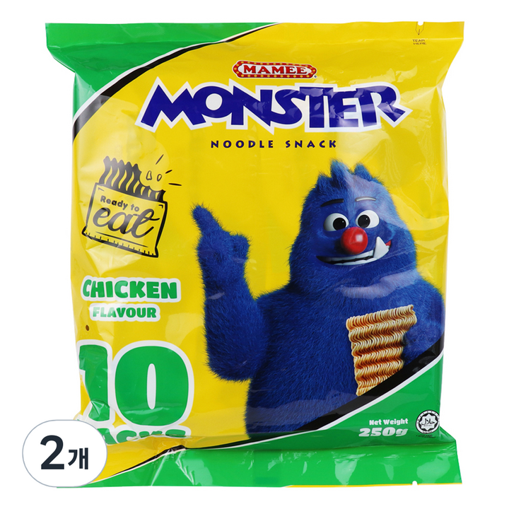 마미 몬스터 누들 스낵 치킨향, 2개, 250g