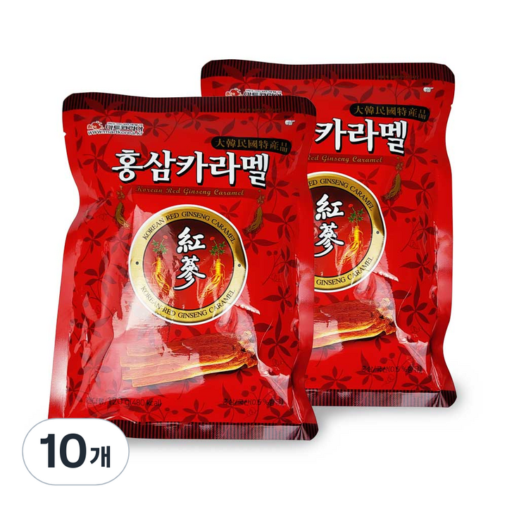 아름다운정성 홍삼 카라멜 사탕, 10개, 120g