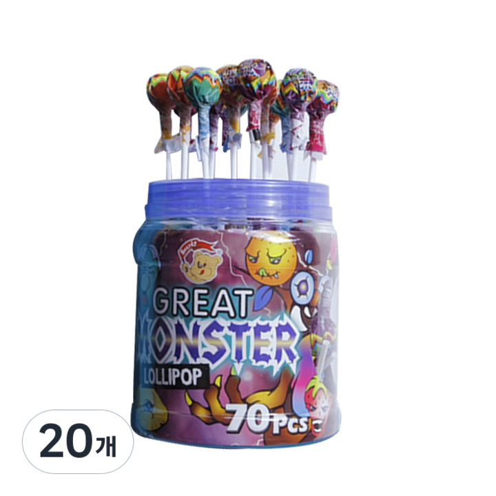 YLF 그레이트 몬스터 막대사탕 70p, 20개, 560g