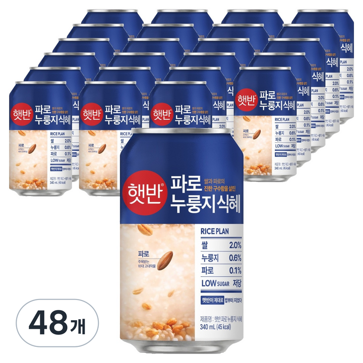 햇반 저당 구수한 파로 누룽지식혜, 48개, 340ml