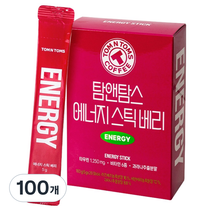 탐앤탐스 에너지스틱 베리, 5g, 100개