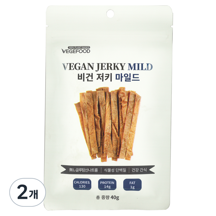 베지푸드 비건저키 마일드, 40g, 2개