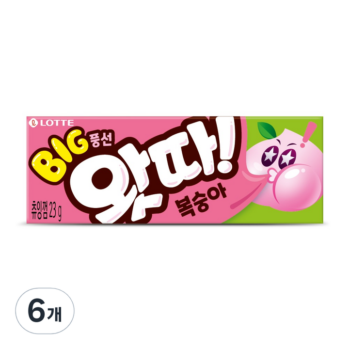 롯데제과 왓따 복숭아, 23g, 6개