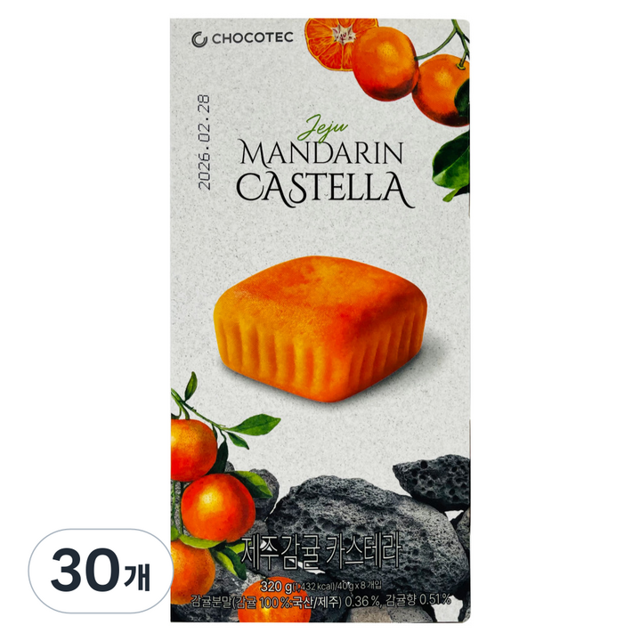 초코텍 제주 감귤 카스테라, 320g, 30개