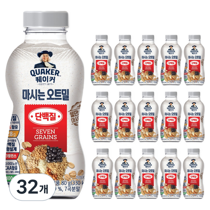 퀘이커 마시는 오트밀 단백질, 80g, 32개