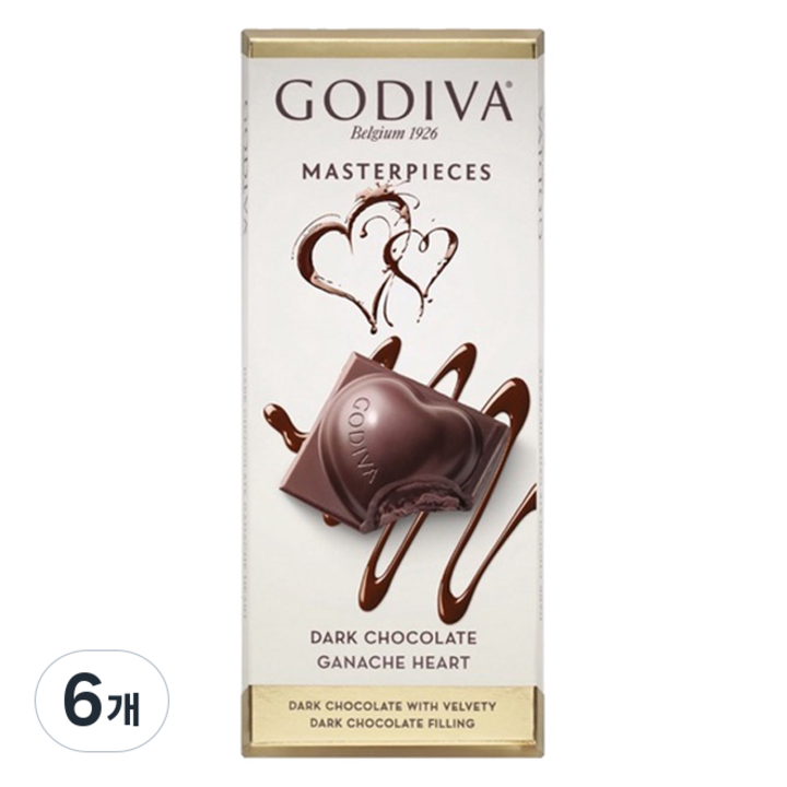 고디바 마스터피스 다크 초콜릿, 86g, 6개
