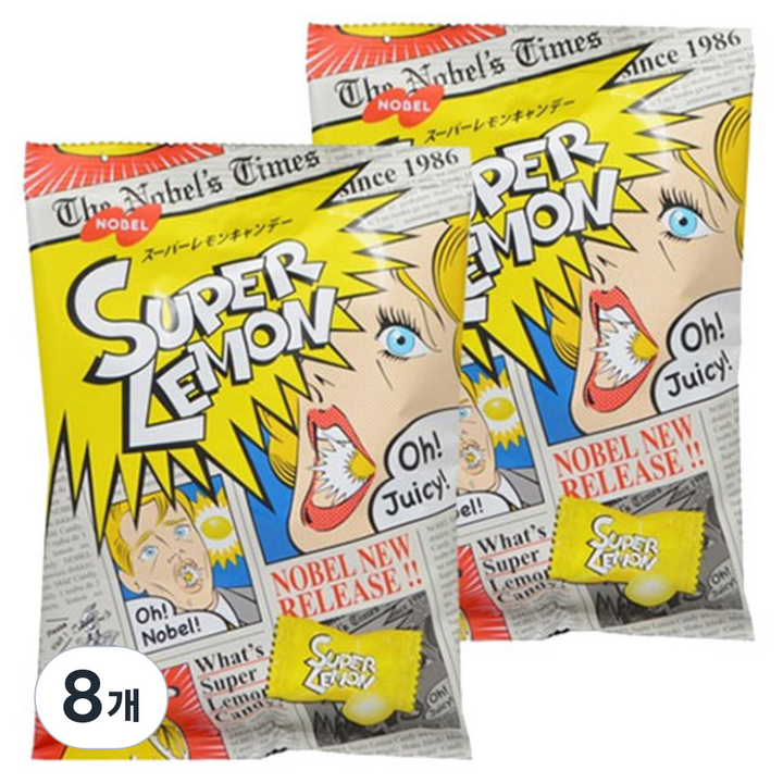 노벨 슈퍼 레몬 캔디, 79.8g, 8개