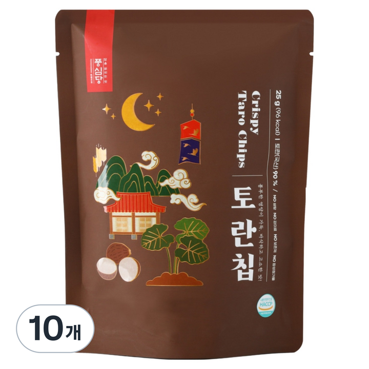 풍심당 토란칩 과자간식, 10개, 25g