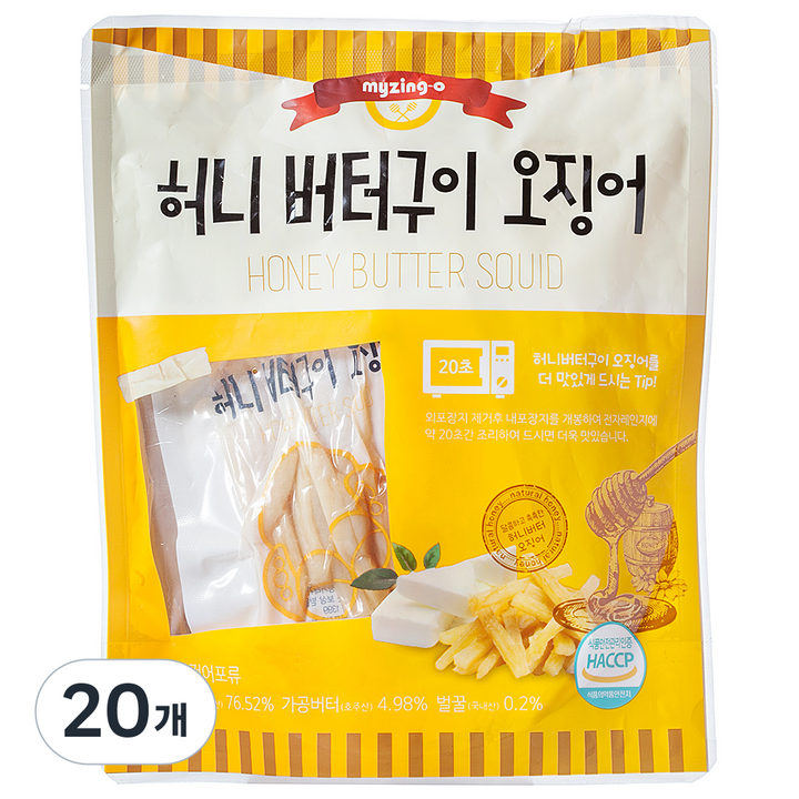 마이징오 허니 버터구이 오징어, 180g, 20개