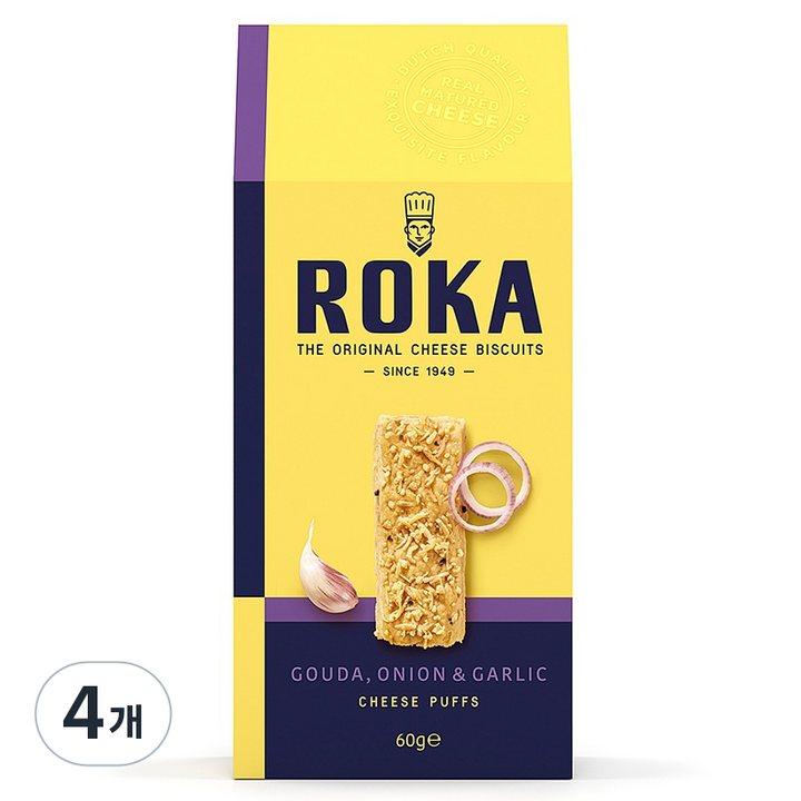 로카 고다 치즈 패스츄리 어니언 앤 갈릭, 60g, 4개