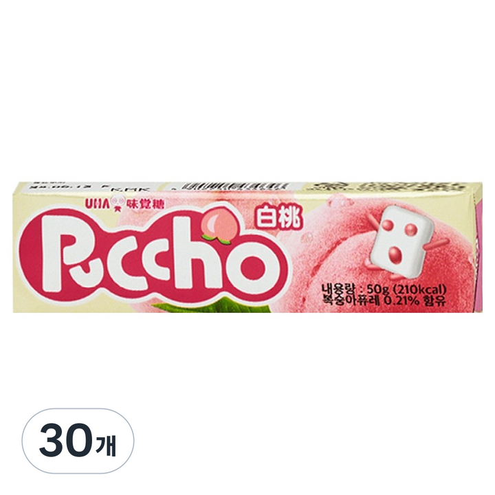 푸쵸 스틱 캔디 피치, 30개, 50g
