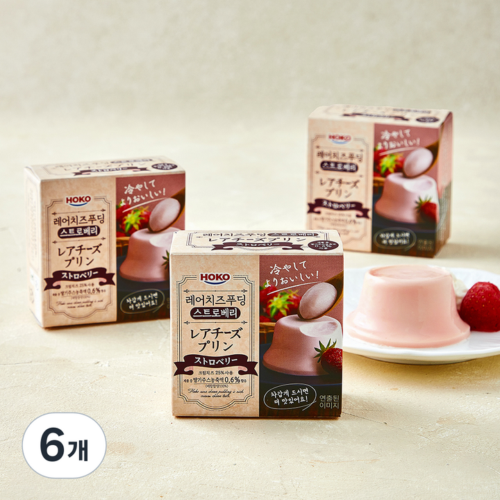 레어치즈푸딩 스트로베리, 70g, 6개, 1개입