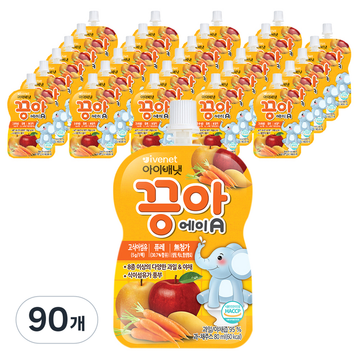아이배냇 끙아 과일야채주스, 80ml, 90개