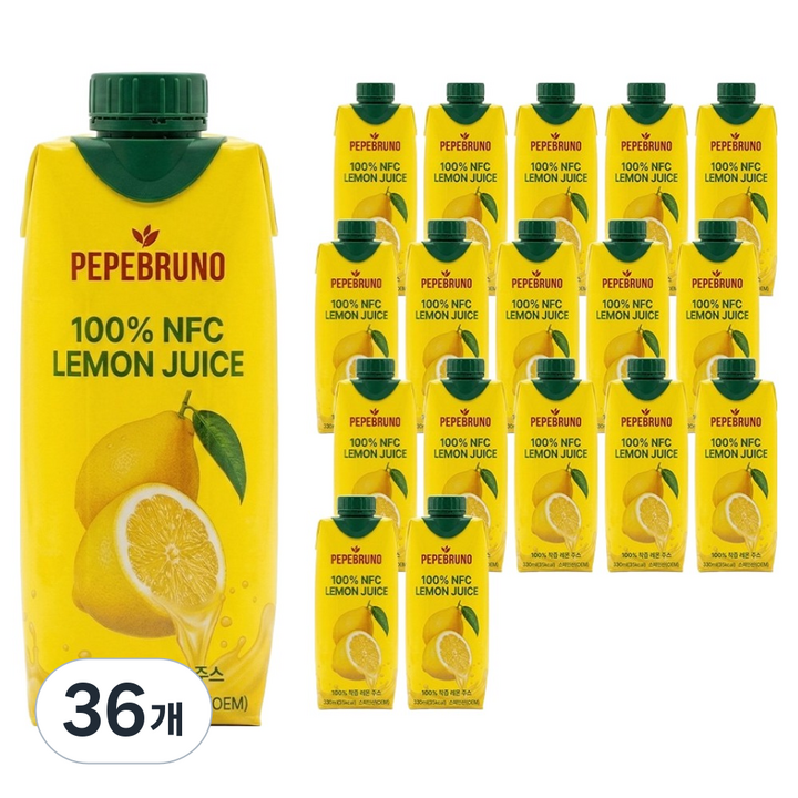 페페브루노 NFC 레몬즙, 36개, 330ml