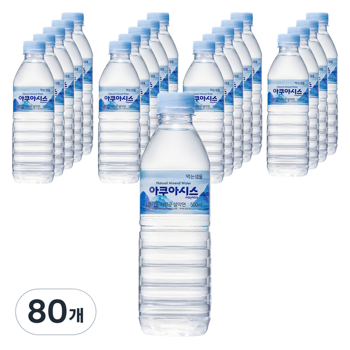 아쿠아시스 생수 유라벨, 80개, 500ml