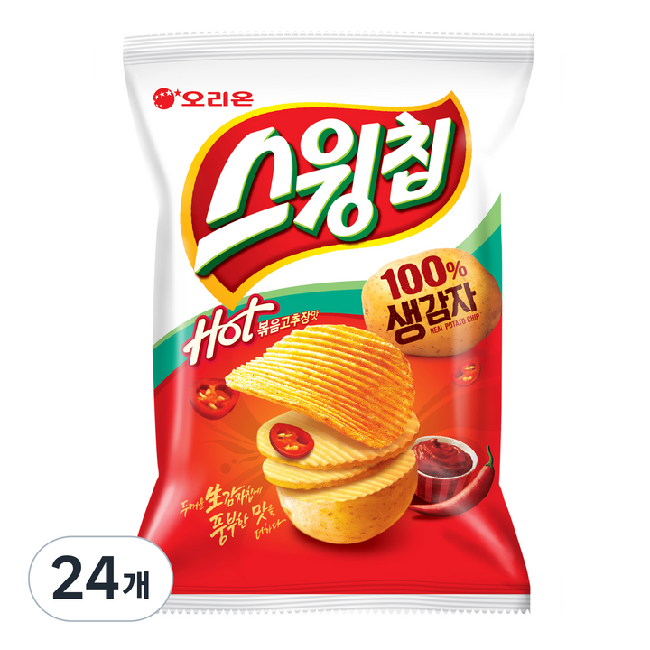오리온 스윙칩 볶음고추장맛, 110g, 24개
