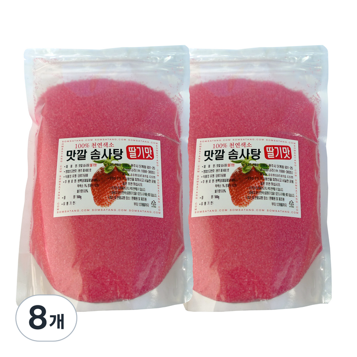 맛깔 설탕 솜사탕 전용 설탕 딸기맛, 500g, 8개
