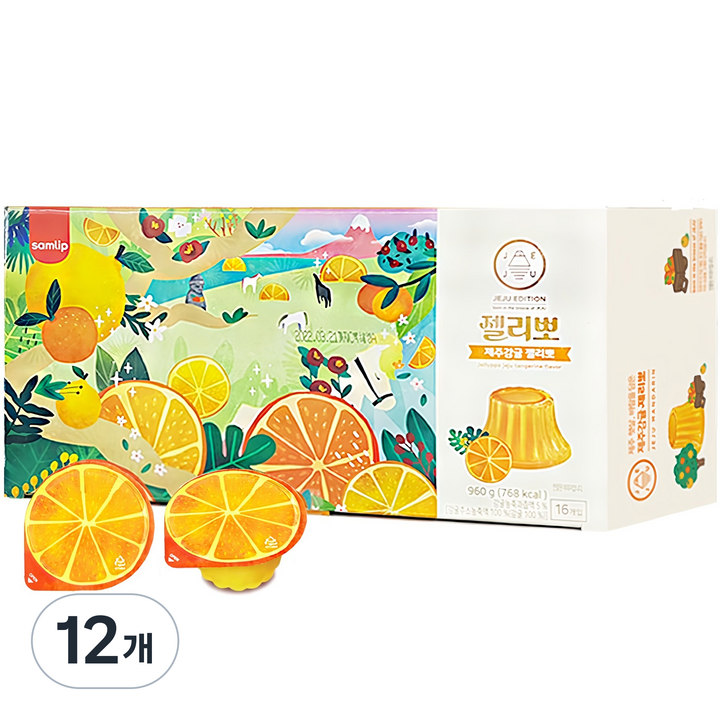 삼립 제주에디션 제주감귤 젤리뽀 16개입, 960g, 12개